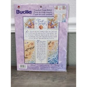 Bucilla Counted Cross Stitch Kit Footprints in the Sand Christian #42760 New